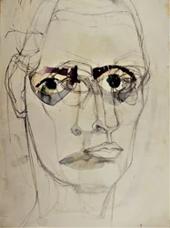 Portret met intense blik