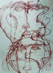 Verweven abstracte gezichten
