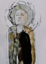 Portret van een mediterende vrouw