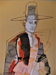 Portret met moderne hoed