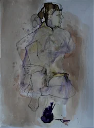 Peinzende naaktfiguur