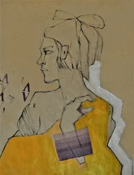 Mijmerend geel portret