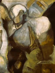 Bidende abstracte figuren