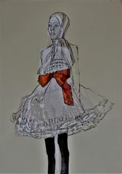 Modetekeningen van Red Bow