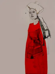 De vrouw in de rode jurk