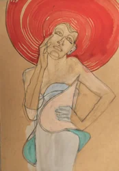 Red Hat Fashion Vrouw