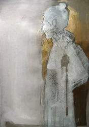 Rustige abstracte gouden figuur
