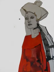 Stijlvol rood portret