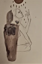 Vrouw in de schaduw, contemplatie