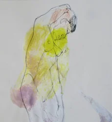 Geel naaktfiguur