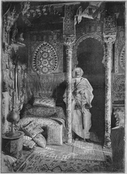 Pierre Loti in zijn huis in Rochefort in 1892. Gebaseerd op een foto van Dornac.