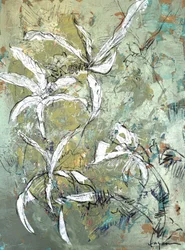 Groen, bloemen, abstract