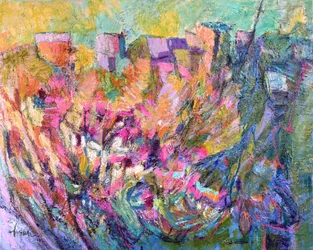 Kleurrijke bloemen op de heuvels