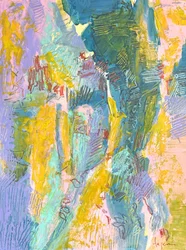 Levendig geel-blauw abstract