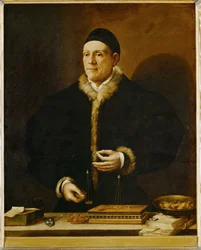 Jakob II Fugger, genaamd "De Rijke", koopman en geldschieter van keizer Karl V (schilderij op doek)