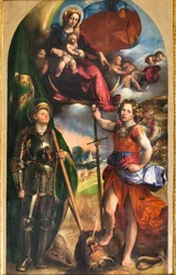 Madonna met het kindje Jezus en St. Joris en St. Michaël Aartsengel, ca. 1518