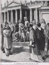 St. Gregorius en de Engelse slaven, illustratie uit 