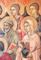 Maestà van Duccio Altaarstuk in Kathedraal van Siena (detail)