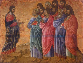 De verschijning van Christus op de berg in Galilea, detail uit Episodes uit Christus