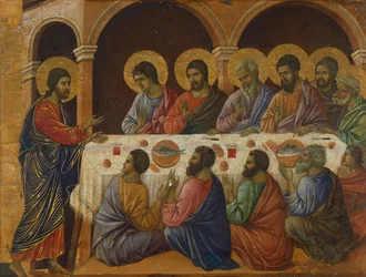 Het Laatste Avondmaal, detail van een paneel uit Episoden uit Christus