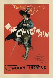 Poster voor de opera The Chieftain door A. Sullivan en F. C. Burnand, 1894