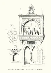 Muurschildering in de kerk van Sarratt