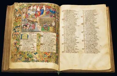 Pagina uit "La Belle Dame Sans Merci" door Alain Chartier, Parijs, begin 15e eeuw
