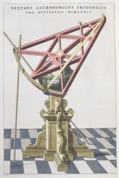 Astronomische sextant van Tycho Brahe uit een atlas door Joan Blaeu, Amsterdam, 1665