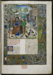 Bartholomaeus Angelicus, uit De proprietatibus rerum in het Frans (Livre des proprietez des choses), Royal 15 E III, f. 11