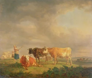 Vee Grazend in een Landschap, c.1820