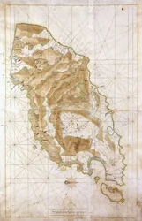 Kaart van het eiland Timor, ca. 1760