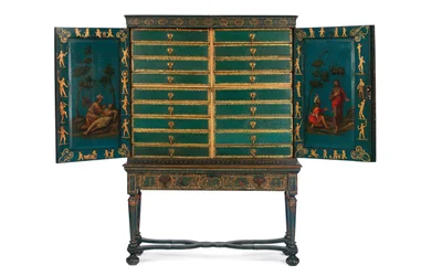 Verzamelaarskast op standaard, c.1700-30