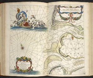 De groote nieuwe vermeerderde zee-atlas ofte water-werelt. Vertoonende in sigh alle de zee-kusten des aardtryks...