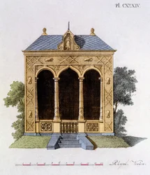 Ontwerp uit Magazine of Garden Gems door G. van Laar, gepubliceerd in 1802
