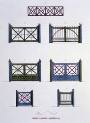 Ontwerpen uit Magazine of Garden Gems door G. van Laar, gepubliceerd in 1802