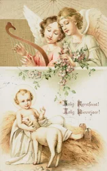 Nederlandse kerstkaart (kleurenlitho)