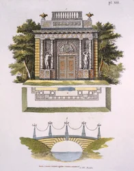 Tuinversieringen, uit Magazine of Garden Gems door G. van Laar, gepubliceerd 1802