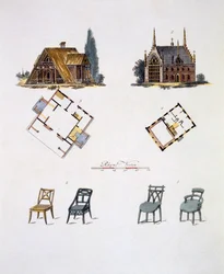 Tuinversieringen, uit Magazine of Garden Gems door G. van Laar, gepubliceerd in 1802