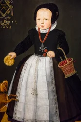 Portrait of Grietge Maertensdochter,detail,1629 (oil on wood)