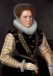 Portret van een dame in Spaanse kleding