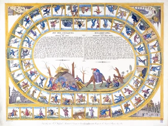 Het Kozakkenspel met illustraties van verschillende soorten Russische soldaten, c.1815-16