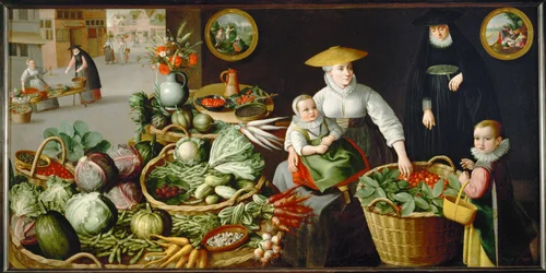 Groentemarkt (schilderij op doek)