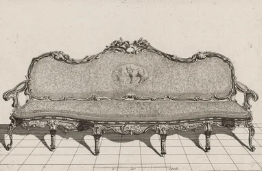 Canapé, tweede helft van de 18e eeuw (gravure op geschept papier)