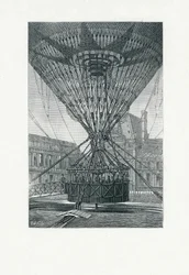 Panoramisch Uitzichtplatform met een Heteluchtballon, pub. c.1880