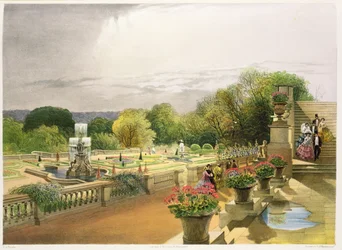 Het parterre, Harewood House nabij Leeds, uitgegeven door Thomas McLean