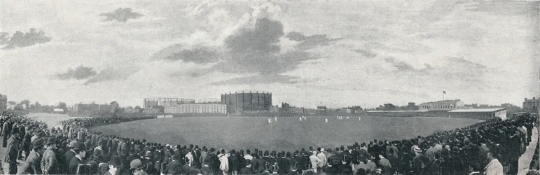 Surrey en Australiërs cricketwedstrijd op Kennington Oval