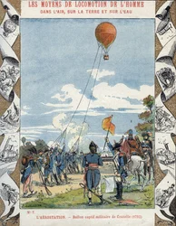 Luchtballon gebouwd door de Franse ingenieur Jean Marie Joseph Coutelle (1748-1835) voor de Franse revolutionaire legers om hun vijanden te bespioneren