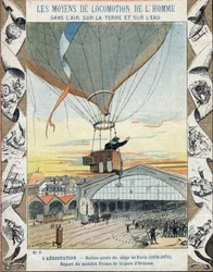 Oorlog van 1870 - Beleg van Parijs: ballonpost - vertrek van de zeeman Prins vanaf het Gare d