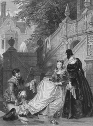 Scène Uit Sir Walter Scotts Kenilworth. Wayland, Amy Robsart & Janet