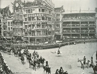 Lord Roberts die de regelingen in St. Pauls Churchyard superviseert, 1897